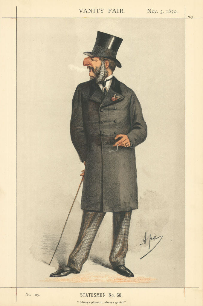VANITY FAIR SPY CARTOON John Vivian 'Always pleasant, always genial' 1870